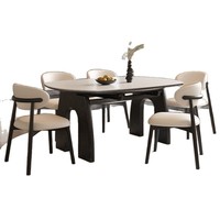 Table à manger rétractable en bois de style médiéval français, vintage, avec chaises, pour usage domestique, table pliable, options carrées à double usage