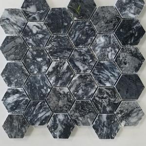 Usine de mosaïque de pierre gris couleur noire pour la décoration - Product Image 1