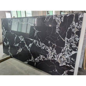 Pierre artificielle polie TMZ 5095 Napoleon Black ODM/OEM, grande dalle pour comptoir de cuisine d'hôtel moderne, dessus de lavabo, ignifuge - Product Image 1