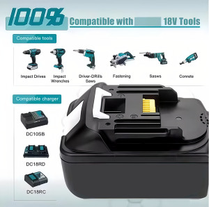 Thay thế pin 18 Điện áp 2.0/3.0/4.0/5.0/6.0ah <span class=keywords><strong>Lithium</strong></span> <span class=keywords><strong>ion</strong></span> có thể sạc lại cho Pin BL1850 bl1830 - Product Image 5