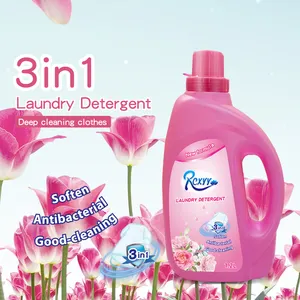 Nouvelle arrivée parfum romantique 3 en 1 nettoyage en profondeur adoucissant vêtements savon liquide détergent à lessive 1.2 litres