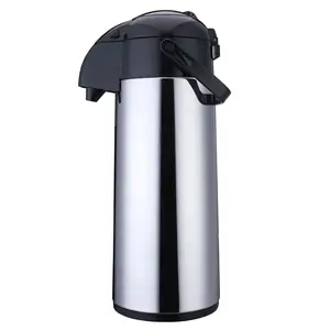 인기있는 제품 고압 대용량 1 L 1.9l 일회용 커피 디스펜서 스테인레스 스틸 바디 유리 라이너 공기 펌프 포트