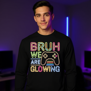 T-shirt a maniche lunghe ispirata ai videogiochi, grafica dai colori vivaci, girocollo unisex per adulti, abbigliamento casual - Product Image 3