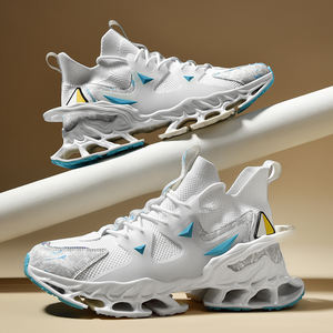 एडिट ब्रांड लोगो कस्टम डिजाइनर फैशन स्पोर्ट्स स्नीकर्स बुना हुआ ब्लेड टीपीयू सोल कूल रनिंग शूज़ पुरुष बास्केटबॉल स्टाइल जूते - Product Image 3