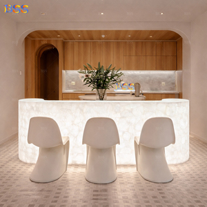 Diseño Moderno de Barra de <span class=keywords><strong>Bar</strong></span> LED Blanca, Mostrador de Restaurante de Mármol Translúcido Personalizado, Barra de <span class=keywords><strong>Bar</strong></span> Comercial de Lujo de Alta Calidad para Hotel <span class=keywords><strong>Bistro</strong></span> - Product Image 5