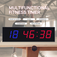 Jam tangan Digital LED 1.8 inci profesional Stopwatch hitung mundur portabel jam Interval latihan dalam ruangan pengendali jarak jauh Timer Gym untuk