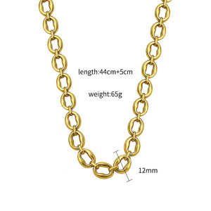 Stainless Steel Geometric Chain Necklace 18K Gold Silver Spliced Fashion Jewelry Daily Party Wear - Product Image 4
