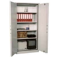Armoire de classement ignifuge en métal à 2 portes et 4 étagères pour bureau, armoire de rangement en acier résistant au feu