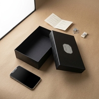 Boîte d'emballage rigide pour téléphone en papier kraft de luxe avec logo personnalisé imprimé, avec revêtement UV et vernissage pour usage industriel