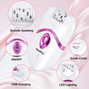 SOLIMPIA HT-592 Épilateur électrique pour femmes - Sans douleur, rechargeable, lumière LED, rasoir pour le bikini et les jambes - Product Image 4