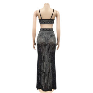 Logotipo personalizado <span class=keywords><strong>de</strong></span> lujo <span class=keywords><strong>de</strong></span> diseño <span class=keywords><strong>de</strong></span> malla hueco recortado vestido sexy camiseta sin mangas <span class=keywords><strong>de</strong></span> talla grande mujeres sexy vestidos <span class=keywords><strong>de</strong></span> dos piezas conjunto <span class=keywords><strong>de</strong></span> Vestido <span class=keywords><strong>de</strong></span> manga larga - Product Image 4