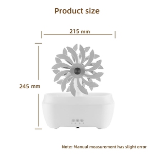 Practical <b>USB</b> App-<b>Controlled</b> Portable Electric Aromatherapy Air Humidifier Windmill Design Plastic Household Ultrasonic Raindrop - Product Image 2