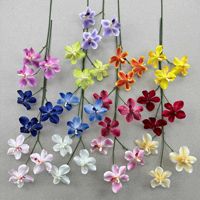 3 Tangkai Anggrek Vanda Bunga Artificial Kain Sutra Cetak 3D Realistis Lembut untuk Dekorasi Pernikahan Hari Valentine Rumah