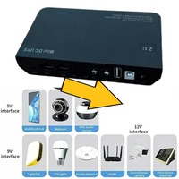 Catu daya Lithium DC Mini tanpa gangguan baterai Lithium 18W 36W Single 50Hz UPS untuk komputer WiFi Router USB Port tampilan LCD Populer