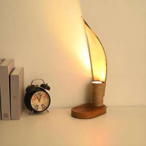 Abat-jour de lampe de table en fer et <span class=keywords><strong>rotin</strong></span> en forme de feuilles de <span class=keywords><strong>palmier</strong></span> LED moderne, décoratif artistique, éclairage confortable et dimmable pour salle de bain - Product Image 5