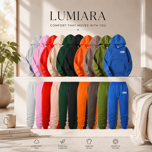 Conjunto de Sudadera con Capucha y Pantalones Deportivos Unisex LUMIARA, Chándal de Color Sólido, Sudadera Informal para Correr, Pantalones Largos de Algodón para Otoño - Product Image 4