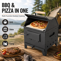 Barbecue au charbon de bois portable et détachable avec four à pizza, gril pliable pour le camping en plein air, la cour, le patio et les fêtes de plein air