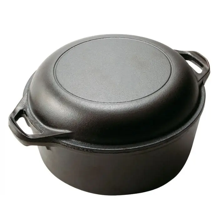 रसोई Cookware पॉट फ्राइंग पैन ढक्कन के साथ कच्चा लोहा डच ओवन