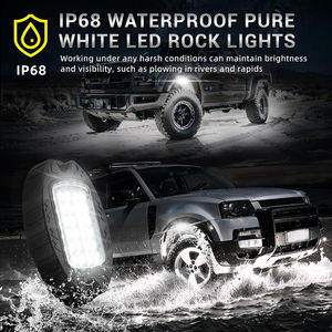 6 Pods IP68 Étanche Antichoc 6000K Super Lumineux Blanc Pur LED Rock Lights Underglow Light pour <span class=keywords><strong>Remorque</strong></span> Camion Jeep Offroad - Product Image 4