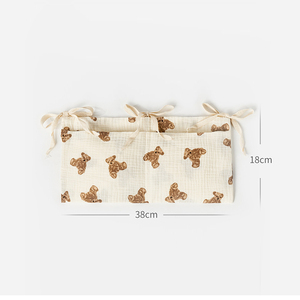 100% coton sac <span class=keywords><strong>de</strong></span> rangement pour couches bébé chevet sac <span class=keywords><strong>de</strong></span> rangement suspendu 2 poches <span class=keywords><strong>organisateur</strong></span> pour bébé berceaux et jouets - Product Image 6