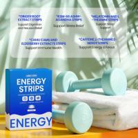 Bandes énergétiques orales contenant des extraits végétaux et de la caféine pour maintenir la concentration et l'énergie, film oral dissolvable