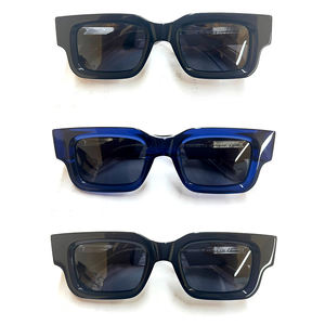 แว่นกันแดดแฟชั่นแบบโพลาไรซ์ขากว้างสไตล์วินเทจ2025โลโก้ออกแบบได้ตามต้องการแว่นกันแดดอะซิเตทหนาทรงสี่เหลี่ยมย้อนยุคสำหรับผู้ชาย - Product Image 3