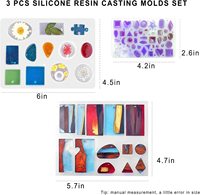 Moules en silicone pour résine époxy, pour la création d'objets d'art en résine - Kit de moules de moulage en forme de diamant