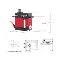Mini servo sans noyau entièrement métallique KST A12-610 V8.0 avec couple de 9 kg et 0,10 sec/60 °   Haute vitesse pour aile de planeur