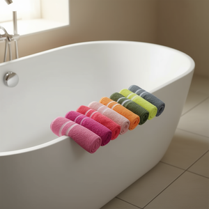 Asciugamani da bagno 100% cotone, tinta unita assortita, rettangolari, tessuti, per uso adulto. - Product Image 2