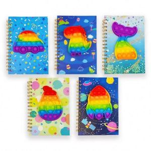 Cuaderno Espiral A5 Multicolor con Diseño de Dibujos Animados, Antiestrés, con Burbujas de Silicona y Espiral Metálica, Libreta de Notas Esencial para la Escuela - Product Image 6