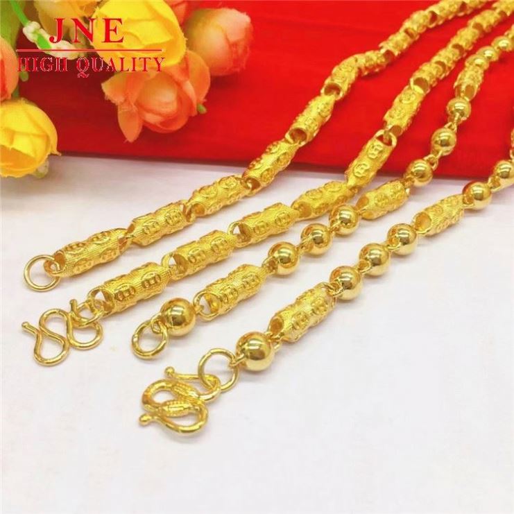 Vietnam Gold Necklace Money Ingot Necklace Thick Gold Plated Jewelry Men's Coin Necklace Wholesale Jewelry