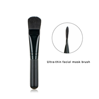 Pinceau de maquillage de brosse de fond de teint de masque de poignée blanche de voyage portatif, pinceau de maquillage liquide de crème de poils synthétiques végétaliens