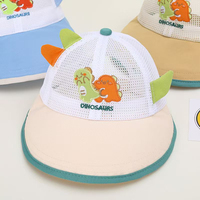 Gorra de pescador con estampado de dinosaurios para niños, sombrero con visera grande para protección solar, para niños y niñas, uso en verano
