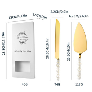 Set Regalo per Servire il Torta con Scatola, Set per Tagliare la Torta per Matrimoni e Addii al Nubilato, Set Coltello e Paletta per Torta Nuziale - Product Image 4
