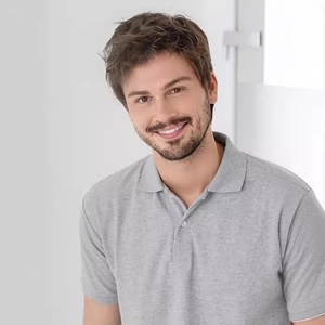 Perruque synthétique courte et volumineuse pour hommes européens et américains, en fibre haute température, sans dentelle, fabriquée à la machine, permable et colorable - Product Image 2