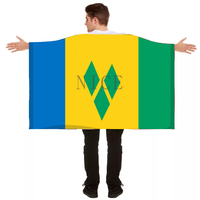 Drapeau national de Trinité-et-Tobago personnalisé, cape portative, design léger et confortable pour les supporters d'événements sportifs
