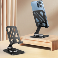 Nouveau Support de Téléphone Portable Métallique Pliable et Réglable à Rotation 360° pour Bureau 2023