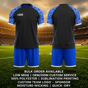 Ensemble d'uniformes de football personnalisés par sublimation, 100 % polyester, séchage rapide, maillot de football OEM, vente en gros - Product Image 1