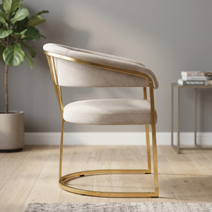 Ensemble de chaises de salle à manger pour hôtel de luxe moderne, en acier inoxydable, tissu en velours noir capitonné, pour salon, chambre, restaurant, respectueux de l'environnement - Product Image 4