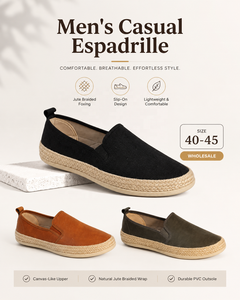 2026 Logo Personalizzato <span class=keywords><strong>Uomo</strong></span> Espadrilles Tela Iuta Intrecciata Mocassini Elastico Slip On Basse Scarpe Camminata Casual - Product Image 1