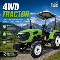 Tractor Agrícola LAWNIO de Primera Calidad, Tracción en las Cuatro Ruedas, Selección de Marchas Flexible para Preparación de Terrenos