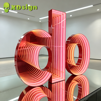 XDSIGN Enseigne LED Halloween personnalisable rapide, lettres 3D en acrylique semi-transparent, étanche, pour décoration automobile et publicité