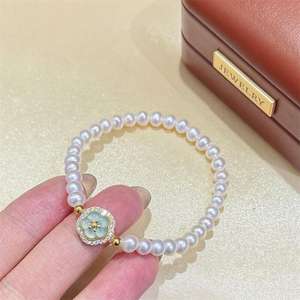 Pulsera de Perlas de Agua Dulce de Jadeíta Natural, Cuerpo Completo de Plata de Ley S925, Versátil, Elástica, Colgantes y Dijes de Perlas de Nicho Premium - Product Image 5