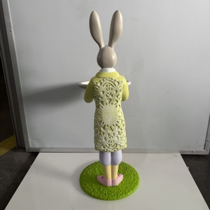 Escultura de Conejo <span class=keywords><strong>Caballero</strong></span> Personalizada de Resina OEM, Bandeja Vertical, Decoración de Pascua, Primavera, Hogar, Mesa, Manualidades de Conejitos de Resina - Product Image 3