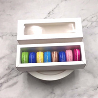 Cajas de Cartón para Macarons de Panadería Modernas y de Lujo al por Mayor, con Ventana Transparente, Laminación Mate, Materiales Reciclados, Cartón Blanco y Marrón