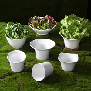 Xiangyuan Meimei melamine tableware <b>large</b> bowl for commercial hot <b>pot</b>, white vegetable, mushroom, and lettuce bucket, creative - Product Image 1