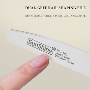 Lima de Uñas Profesional Personalizada para Salón de Belleza, Lima de Uñas de Media Luna con Logotipo Personalizado 100/180 Gris, Duradera y Lavable - Product Image 2
