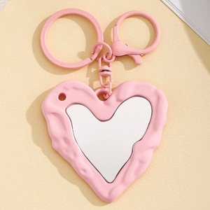 Trendy Sweet Acrylic <b>Heart</b> Mirror Keychain Lightweight <b>Glasses</b> Accessory Unique Keyrings Pendant for Bag - Product Image 2