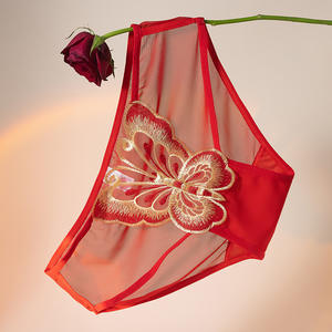 Culottes sexy en dentelle grande taille pour femme Pure Desire, slips bikini tricotés taille basse, maille transparente ajourée charmante - Product Image 2