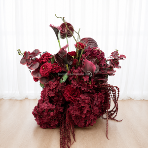 <span class=keywords><strong>Flores</strong></span> <span class=keywords><strong>Artificiales</strong></span> Realistas Color Rojo Borgoña Oscuro, Hortensias y Lirios de Tacto Real para Arreglos de Arcos y Fondos en Bodas, Fiestas y Eventos - Product Image 3